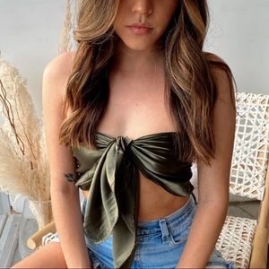 Penelope Solid Olive Scarf